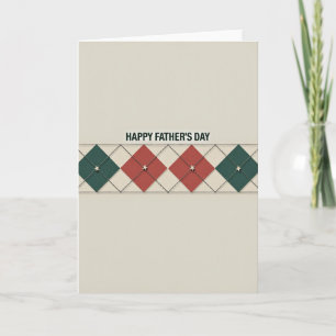 Teal Argyle Fathers Day Card