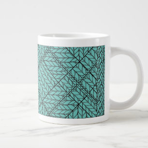TEAL ARGYLE KNIT Big White Mug