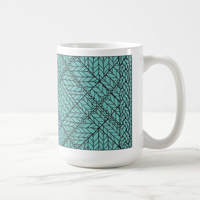 TEAL ARGYLE KNIT Tall White Mug  (Right)