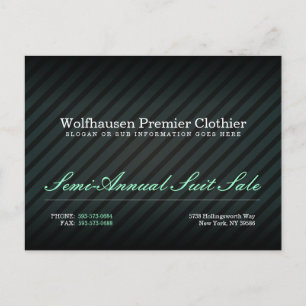 Teal Armani Suit Promo Postcard