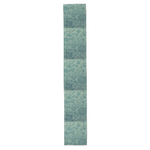 Teal,art nouveau, vintage,floral,pattern,teal,Will Long Table Runner