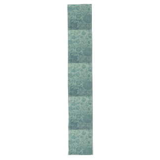 Teal,art nouveau, vintage,floral,pattern,teal,Will Long Table Runner