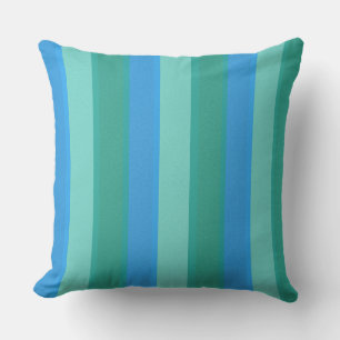 Teal atomique et coussin extérieur de rayures de