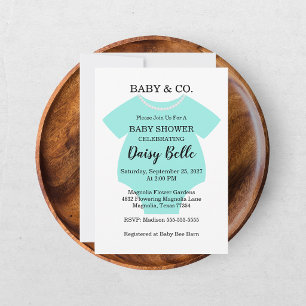 Teal Baby & Co. Baby Shower  Invitation