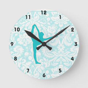 Teal Ballet Round Clock