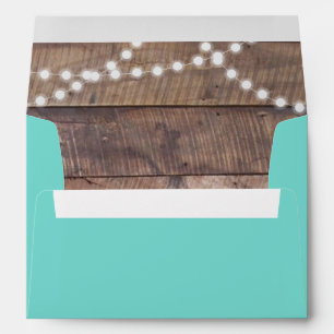 Teal Barnwood Lights Personalized Envelopes
