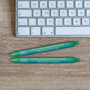 Teal Barrel Business Brand on Ink Pen