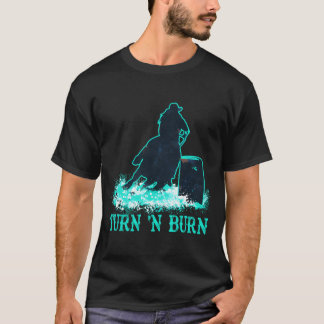 Teal Barrel Racer Turn 'n Burn Rodeo Tin Can Chase T-Shirt