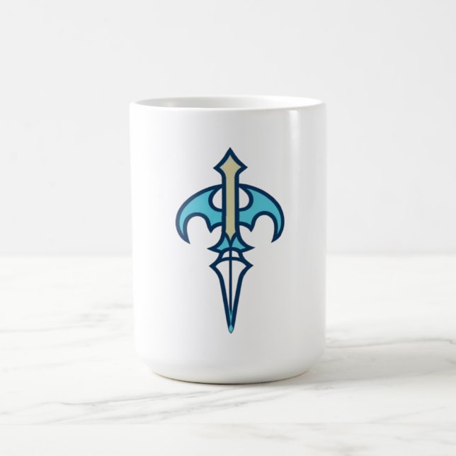 Teal Bat Wing Dagger Symbol Coffee Mug (Center)