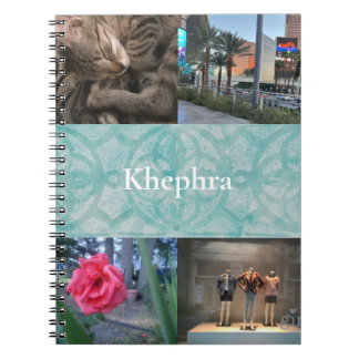 Teal Batik Collage and Name Notebook
