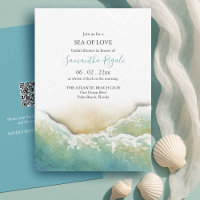 Teal Beach Bridal Shower Invitations | Seashore