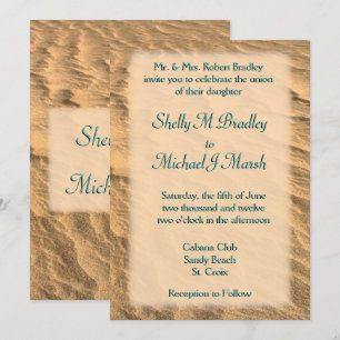 Teal Beach Destination Wedding Invitation