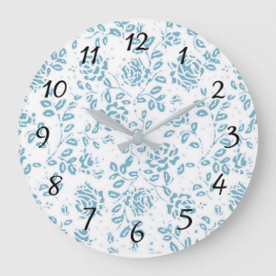Teal Beauty Large Clock