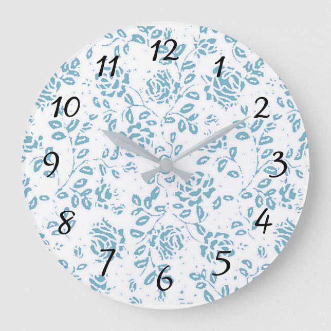 Teal Beauty Large Clock (Front)