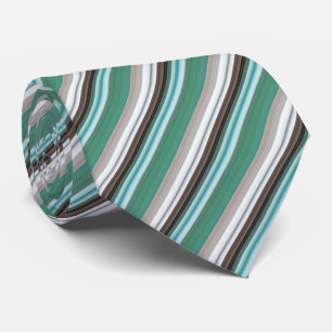 Teal/Beige Striped Pattern Tie