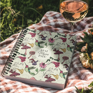 Teal Best Mom Ever Picture Hummingbird Floral Notebook