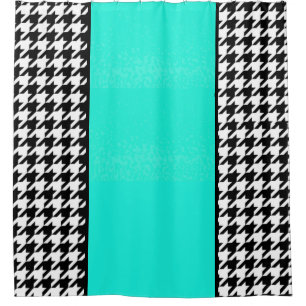 Teal, black, and white vintage chequered