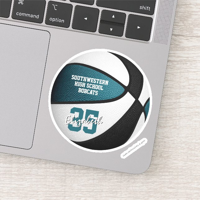 Teal black basketball team colours gifts under 10 (Detail)