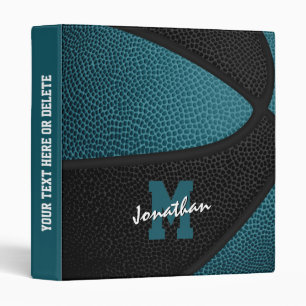 teal black basketball team colours w varsity lette binder