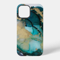 Teal Black Gold Alcohol Ink Fluid Artabstract,art,