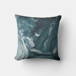 Teal Black Gray & White Abstract Design Throw Pillow