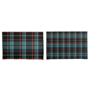 Teal, Black & Red Plaid Pillowcase