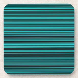 Teal Black Stripes Coaster