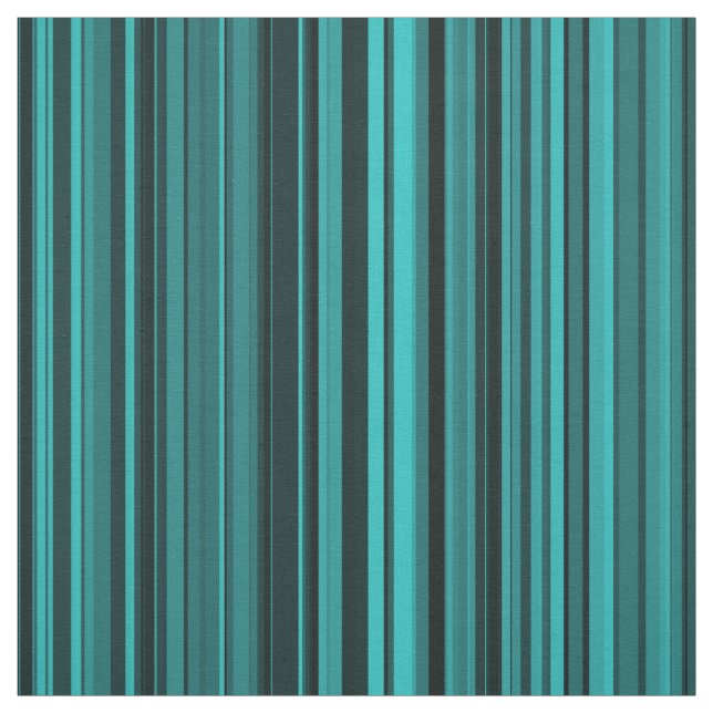 Teal Black Stripes Fabric (Swatch)