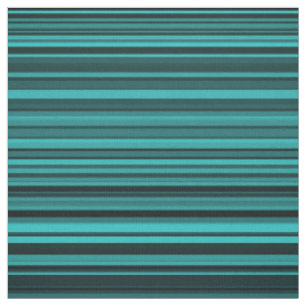 Teal Black Stripes Fabric