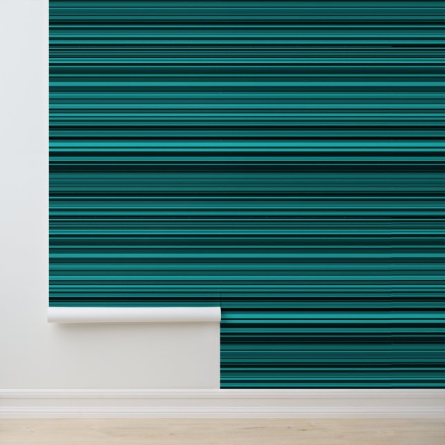 Teal Black Stripes Wallpaper (Application)