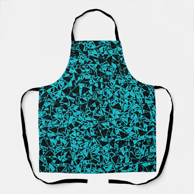 Teal Black Triangle Pattern Apron (Front)