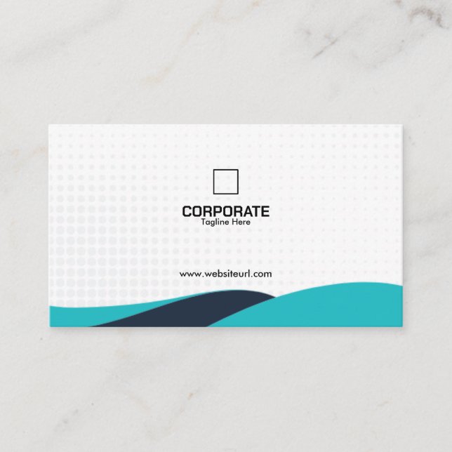 Teal Black Waves Design Professional Business Card (Front)
