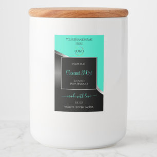 Teal Black Wavy Silver with Logo Product Labels