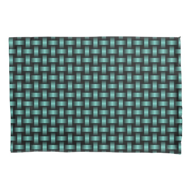 Teal Black Weave Pattern Pillowcase (Front)