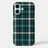 Teal Black & White Sporty Plaid