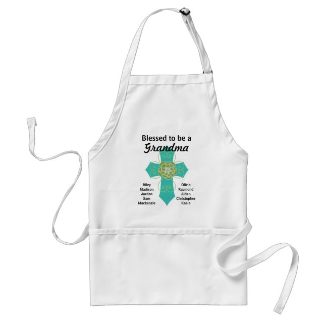 Teal Blessed to be a Grandma Apron (Front)