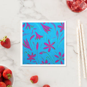Teal Bloom Breeze Napkin