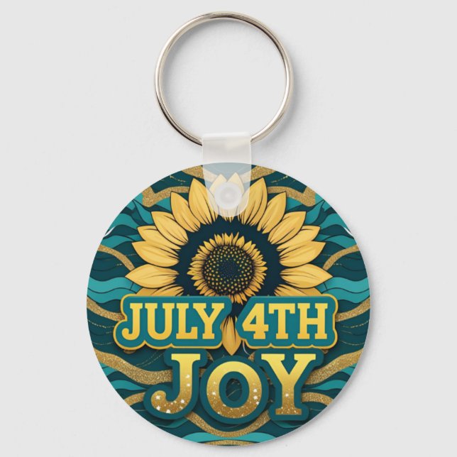 Teal Bloom Keychain (Front)