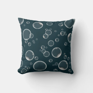 Teal Blowing Bubbles Pillow. All About Bubbles Throw Pillow
