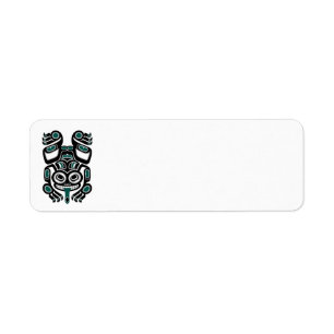 Teal Blue and Black Haida Spirit Tree Frog