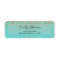 Teal Blue and Faux Glitter Sparkle Address Label