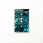 Teal Blue and Gold Glitter Agate