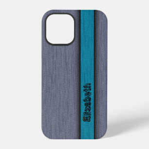 Teal Blue and Grey Fabulous Wood Grain iPhone 12 Pro Case