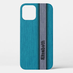 Teal Blue and Grey Professional Modern iPhone 12 Pro Case