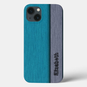 Teal Blue and Grey Professional Modern iPhone 13 Case