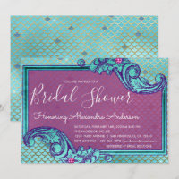 Teal Blue and Purple Mermaid Scales Bridal Shower