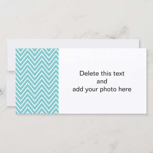 Teal Blue and White Chevron Pattern 2 (Front)