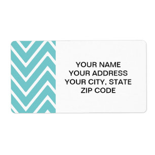 Teal Blue and White Chevron Pattern 2