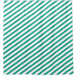 Teal Blue and White Diagonal Stripes Modern