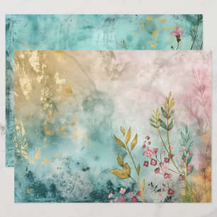 Teal Blue Aquamarine Sea Ocean Scrapbook Paper
